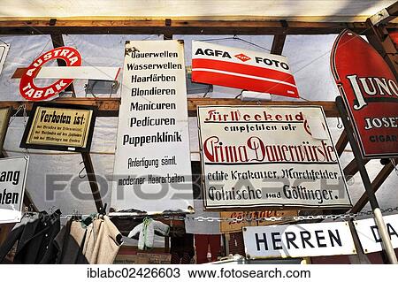 "Old signs at the Auer Dult annual market, Munich, Bavaria, Germany, Europe" View Large Photo Image Stock Image - "Old signs at the Auer Dult annual market, Munich, Bavaria, Germany, Europe". Fotosearch