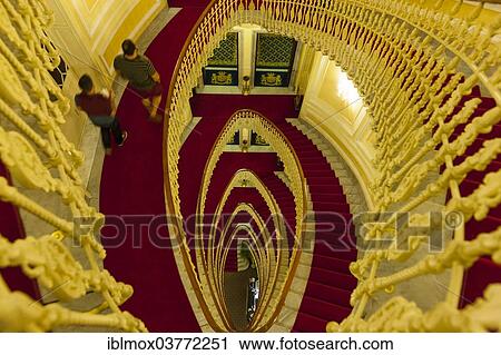 Stock Image - "Old staircase in a historic building, Genoa, Liguria, Italy, Europe". Fotosearch