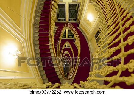 Stock Image - "Old staircase in a historic building, Genoa, Liguria, Italy, Europe". Fotosearch