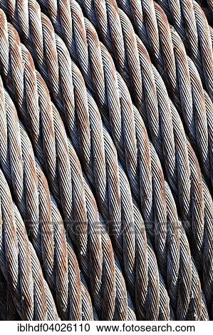 Stock Image - Old steel cable. Fotosearch