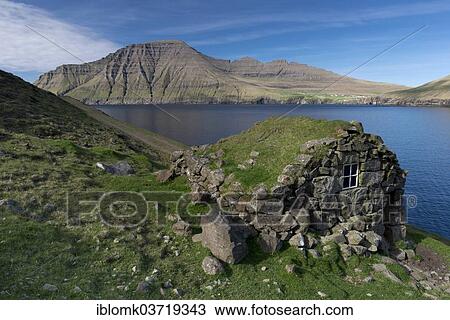 "Old stone house on a fjord, Borooy, Norooyar, Faroe Islands, Denmark, Europe" View Large Photo Image Stock Image - "Old stone house on a fjord, Borooy, Norooyar, Faroe Islands, Denmark, Europe". Fotosearch