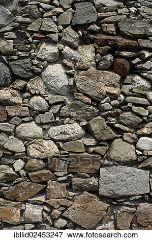 Stock Photo - "Old stone wall, Kloster Saben, Klausen, Bozen, Italy, Europe". Fotosearch