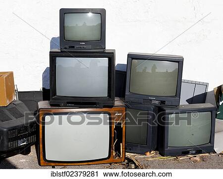 "Old television sets, bulky waste, electronic waste" View Large Photo Image Stock Image - "Old television sets, bulky waste, electronic waste". Fotosearch