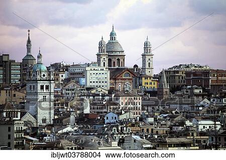"Old Town at dusk, Genoa, Liguria, Italy, Europe" View Large Photo Image Picture - "Old Town at dusk, Genoa, Liguria, Italy, Europe". Fotosearch