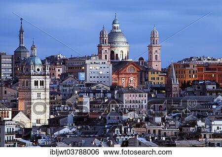 "Old Town at dusk, Genoa, Liguria, Italy, Europe" View Large Photo Image Stock Photograph - "Old Town at dusk, Genoa, Liguria, Italy, Europe". Fotosearch