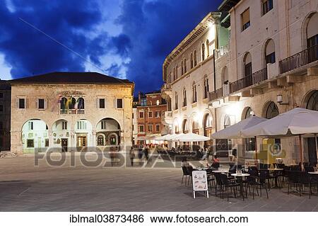 "Old Town Hall and market square with restaurants and cafes, historic centre, Pula, Istria, Croatia, Europe" View Large Photo Image Stock Photograph - "Old Town Hall and market square with restaurants and cafes, historic centre, Pula, Istria, Croatia, Europe". Fotosearch