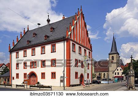 "Old Town Hall from 1514 on Marktplatz square, Parish Church of St. Kilian at the rear, Hassfurt, Lower Franconia, Bavaria, Germany, Europe" View Large Photo Image Stock Image - "Old Town Hall from 1514 on Marktplatz square, Parish Church of St. Kilian at the rear, Hassfurt, Lower Franconia, Bavaria, Germany, Europe". Fotosearch