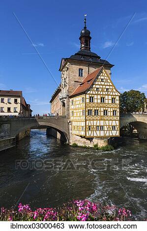 "Old Town Hall in the Regnitz River, Upper Bridge, Bamberg, Bamberg, Upper Franconia, Bavaria, Germany, Europe" View Large Photo Image Stock Image - "Old Town Hall in the Regnitz River, Upper Bridge, Bamberg, Bamberg, Upper Franconia, Bavaria, Germany, Europe". Fotosearch