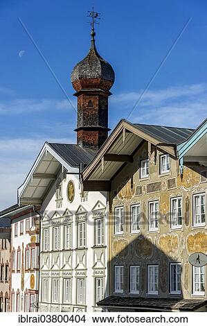 "Old Town Hall in the row of houses at the Marktstrasse street, Bad Tolz, Upper Bavaria, Bavaria, Germany, Europe" View Large Photo Image Picture - "Old Town Hall in the row of houses at the Marktstrasse street, Bad Tolz, Upper Bavaria, Bavaria, Germany, Europe". Fotosearch