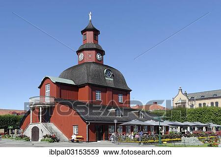 Stock Photo - "Old Town Hall on Nya Staden Torg square, Lidkoping, Vaestra Goetaland County, Sweden, Europe". Fotosearch