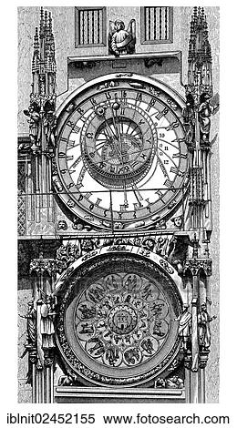 Stock Photography - "Old Town Hall Tower, 1419, Prague, illustration, Meyers Konversations-Lexikon encyclopedia, 1897". Fotosearch
