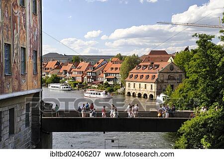 Stock Photo - "Old Town Hall, Untere Brucke or lower bridge, UNESCO World Heritage Site, Bamberg, Bavaria, Germany, Europe". Fotosearch