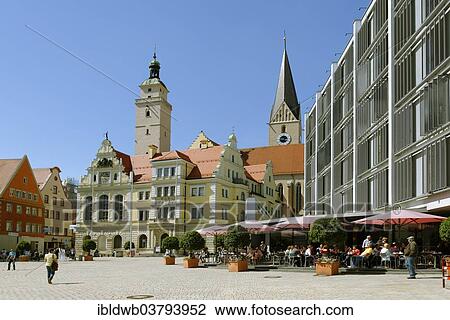 "Old Town Hall with Pfeifturm, tower of the parish church of St. Moritz, New Town Hall, town hall square, Ingolstadt, Upper Bavaria, Bavaria, Germany, Europe" View Large Photo Image Stock Image - "Old Town Hall with Pfeifturm, tower of the parish church of St. Moritz, New Town Hall, town hall square, Ingolstadt, Upper Bavaria, Bavaria, Germany, Europe". Fotosearch