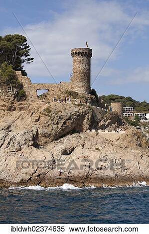 "Old town of Vila Vella, from the sea side, Tossa de Mar, Costa Brava, Catalonia, Spain, Europe, PublicGround, Europe" View Large Photo Image Stock Photography - "Old town of Vila Vella, from the sea side, Tossa de Mar, Costa Brava, Catalonia, Spain, Europe, PublicGround, Europe". Fotosearch
