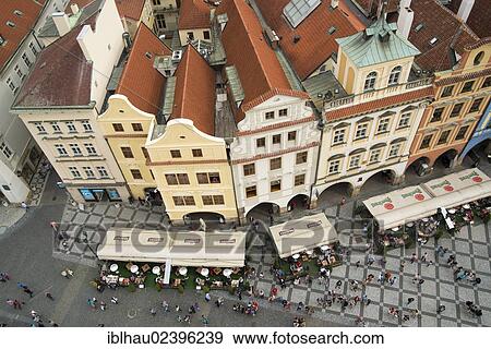 Stock Photo - "Old Town Square, as seen from above, Prague, Czech Republic, Europe". Fotosearch