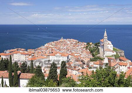 "Old town with Tartini Square, city hall, and Cathedral of St. George, Piran, Istria, Slovenia, Europe" View Large Photo Image Stock Image - "Old town with Tartini Square, city hall, and Cathedral of St. George, Piran, Istria, Slovenia, Europe". Fotosearch