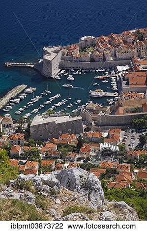 "Old walled city of Dubrovnik overlooking the Adriatic Sea, from Mount Srd, Dubrovnik, Dalmatia, Croatia, Europe" View Large Photo Image Stock Image - "Old walled city of Dubrovnik overlooking the Adriatic Sea, from Mount Srd, Dubrovnik, Dalmatia, Croatia, Europe". Fotosearch
