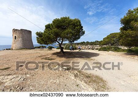 "Old watchtower on the coast of Cala Pi, Mallorca, Majorca, Balearic Islands, Spain, Europe" View Large Photo Image Stock Image - "Old watchtower on the coast of Cala Pi, Mallorca, Majorca, Balearic Islands, Spain, Europe". Fotosearch