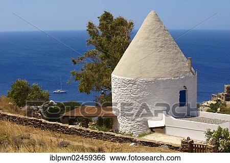 "Old windmill at Koundouros, Kea, Cyclades Islands, Greece, Europe" View Large Photo Image Stock Photograph - "Old windmill at Koundouros, Kea, Cyclades Islands, Greece, Europe". Fotosearch