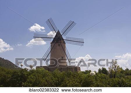 "Old windmill near Santa Ponsa, Majorca, Spain, Europe" View Large Photo Image Stock Image - "Old windmill near Santa Ponsa, Majorca, Spain, Europe". Fotosearch