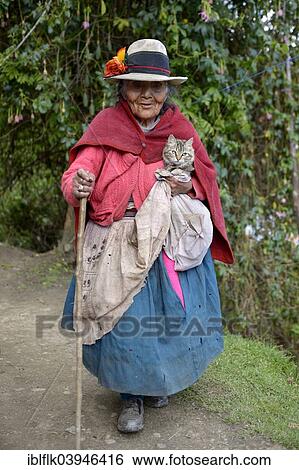"Old woman with cat, Chuquis, Huanuco Province, Peru, South America" View Large Photo Image Stock Photograph - "Old woman with cat, Chuquis, Huanuco Province, Peru, South America". Fotosearch