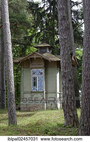 Stock Image - "Old wooden house, Teatra iela, Jurmala, Latvia, Baltic states, Europe". Fotosearch