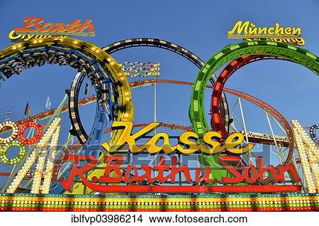 "Olympia Looping, five looping roller coaster, Oktoberfest, Munich, Upper Bavaria, Bavaria, Germany, Europe" View Large Photo Image Picture - "Olympia Looping, five looping roller coaster, Oktoberfest, Munich, Upper Bavaria, Bavaria, Germany, Europe". Fotosearch