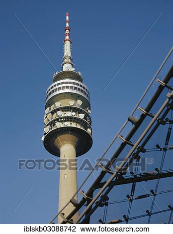 "Olympic Tower with the roof of the stadium, Olympiapark, Munich, Upper Bavaria, Bavaria, Germany, Europe" View Large Photo Image Stock Image - "Olympic Tower with the roof of the stadium, Olympiapark, Munich, Upper Bavaria, Bavaria, Germany, Europe". Fotosearch