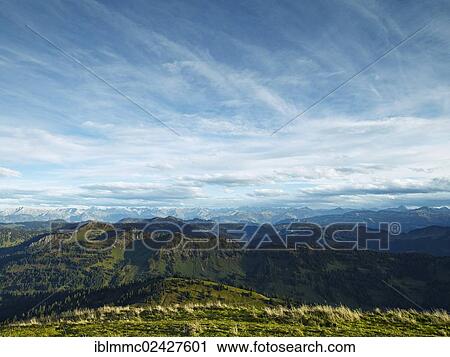 Stock Image - "On Mt. Hochgrat looking south, Oberstaufen, Bavaria, Germany, Europe". Fotosearch