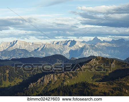 Stock Image - "On Mt. Hochgrat looking south, Oberstaufen, Bavaria, Germany, Europe". Fotosearch