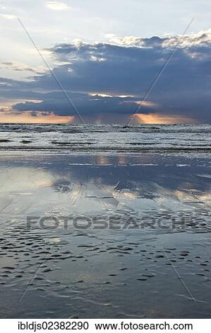 Stock Image - "On the beach of St. Peter-Ording, North Frisia, Schleswig-Holstein, Germany, Europe". Fotosearch