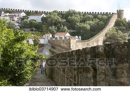 "On the medieval city wall, Obidos, Leiria District, Portugal, Europe" View Large Photo Image Stock Photo - "On the medieval city wall, Obidos, Leiria District, Portugal, Europe". Fotosearch