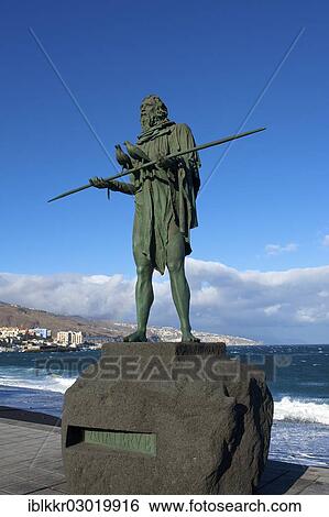 "One of the statues of the Guanches Kings or Menceys on the waterfront, Candelaria, Tenerife, Canary Islands, Spain, Europe" View Large Photo Image Stock Photograph - "One of the statues of the Guanches Kings or Menceys on the waterfront, Candelaria, Tenerife, Canary Islands, Spain, Europe". Fotosearch