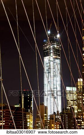 Stock Photo - "One World Trade Center, 1 WTC, Freedom Tower, Ground Zero, at night, Manhattan, New York City, New York, United States, North America". Fotosearch