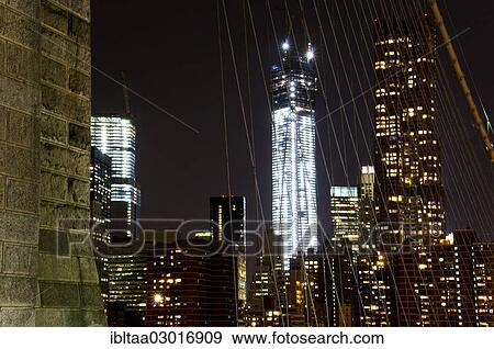 "One World Trade Center, 1 WTC, Freedom Tower, Ground Zero, at night, Manhattan, New York City, New York, United States, North America" View Large Photo Image Stock Photo - "One World Trade Center, 1 WTC, Freedom Tower, Ground Zero, at night, Manhattan, New York City, New York, United States, North America". Fotosearch