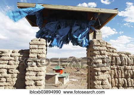 "Ongi Khiid Monastery, door with prayer cloths, Ongi river valley, Central Desert, Dundgovi Province, Mongolia, Asia" View Large Photo Image Stock Image - "Ongi Khiid Monastery, door with prayer cloths, Ongi river valley, Central Desert, Dundgovi Province, Mongolia, Asia". Fotosearch