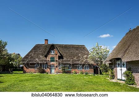 Stock Image - "Oomrang Hus, museum, village of Nebel, Amrum, North Frisian Islands, North Frisia, Schleswig-Holstein, Germany, Europe". Fotosearch