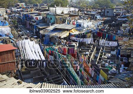 "Open-air laundry, Mumbai, India, Asia" View Large Photo Image Stock Photography - "Open-air laundry, Mumbai, India, Asia". Fotosearch