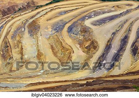 Stock Photograph - "Open pit ore mining, Erzberg mountain at Eisenerz, Styria, Austria, Europe". Fotosearch