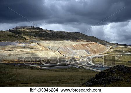 Picture - "Opencast mine, Yanacocha Gold Mine, Cajamarca, Cajamarca region, Peru, South America". Fotosearch