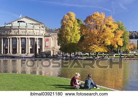 Stock Image - "Opera House in Schlosspark in autumn, Stuttgart, Baden-Wurttemberg, Germany, Europe". Fotosearch