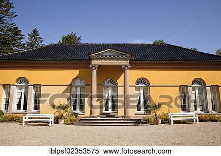 "Orangery building in the castle garden of Schloss Gluecksburg Castle, a Renaissance castle in Gluecksburg on the Flensburg Fjord, Schleswig-Holstein, Germany, Europe" View Large Photo Image Stock Photography - "Orangery building in the castle garden of Schloss Gluecksburg Castle, a Renaissance castle in Gluecksburg on the Flensburg Fjord, Schleswig-Holstein, Germany, Europe". Fotosearch