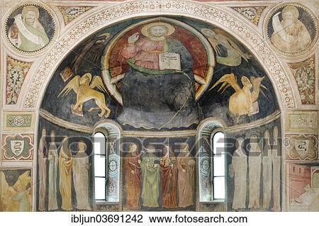 "Oratorio Visconteo di Albizzate, 1380, with frescoes, symbols of the four Evangelists, Majestas Domini apse, Albizzate, Lombardy, Italy, Europe" View Large Photo Image Stock Image - "Oratorio Visconteo di Albizzate, 1380, with frescoes, symbols of the four Evangelists, Majestas Domini apse, Albizzate, Lombardy, Italy, Europe". Fotosearch