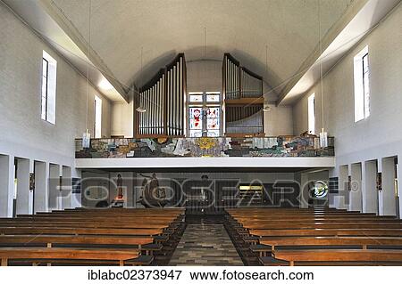 Stock Photo - "Organ, Pfarrkirche Herz-Jesu church, Bad-Feilnbach, Bavaria, Germany, Europe". Fotosearch
