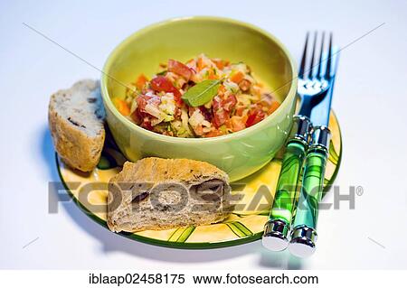 Organic vegetable salad with organic wholemeal and olive baguette View Large Photo Image Stock Photography - Organic vegetable salad with organic wholemeal and olive baguette. Fotosearch
