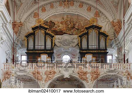 Stock Photo - "Organs, former abbey church of Garsten Abbey near Steyr, Traunviertel region, Upper Austria, Austria, Europe". Fotosearch