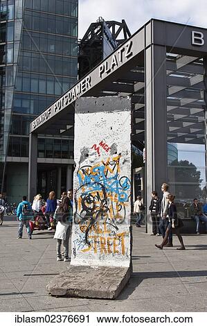 "Original segment of the Berlin Wall, Potsdamer Platz square, Berlin, Germany, Europe" View Large Photo Image Stock Image - "Original segment of the Berlin Wall, Potsdamer Platz square, Berlin, Germany, Europe". Fotosearch