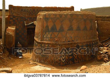 Picture - "Ornamented houses, Tiebele, Gourounsi, Burkina Faso, Africa". Fotosearch