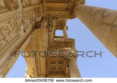 "Ornate decorations at the Library of Celsus, Ephesus, Selcuk, Izmir Province, Aegean Region, Turkey, Asia" View Large Photo Image Stock Photograph - "Ornate decorations at the Library of Celsus, Ephesus, Selcuk, Izmir Province, Aegean Region, Turkey, Asia". Fotosearch