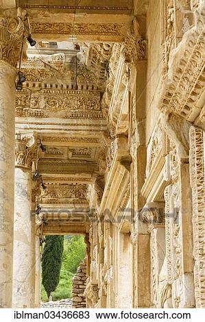 "Ornate decorations on the top floor of the Library of Celsus, Ephesus, Selcuk, Izmir Province, Aegean Region, Turkey, Asia" View Large Photo Image Stock Image - "Ornate decorations on the top floor of the Library of Celsus, Ephesus, Selcuk, Izmir Province, Aegean Region, Turkey, Asia". Fotosearch